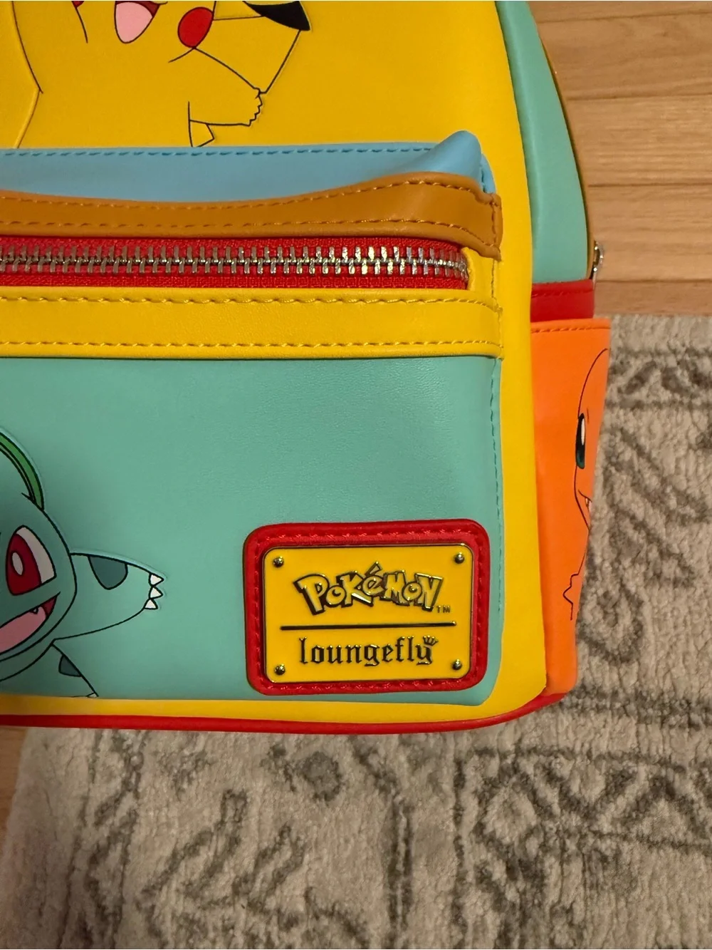 New! Rare Pokémon Loungefly Kids Color Block Pikachu Mini Backpack